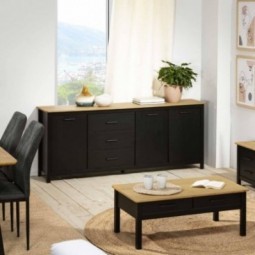 Buffet Veronica 3P3C noir/cire